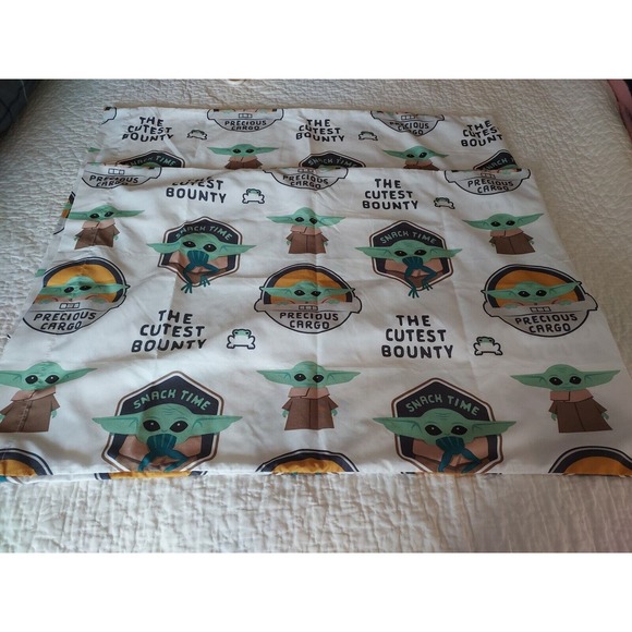 Set 2 Star Wars pillow cases baby yoda Grogu Precious Cargo Cutest Bounty EUC - Picture 1 of 9